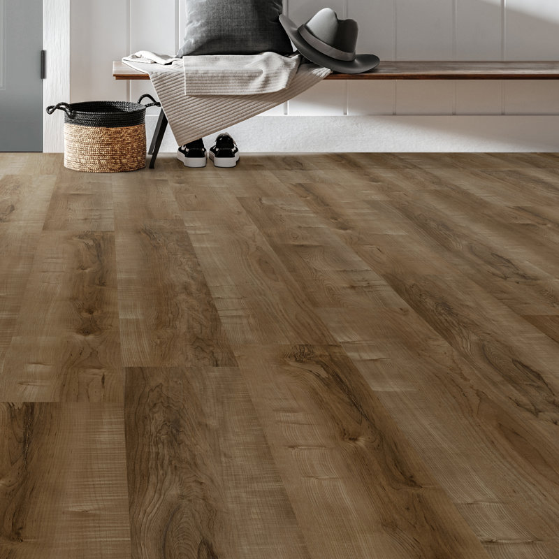 Planche de vinyle de luxe 7 po x 60 po x 4,5 mm Stella, Érable vieilli tonneau