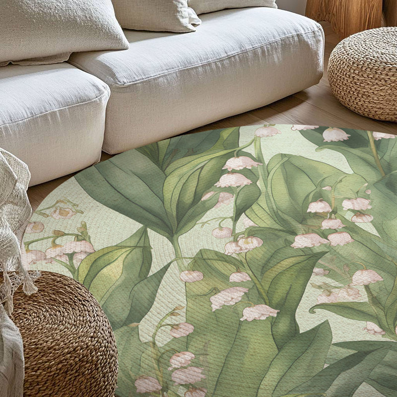 Tapis tressé Petal Flow, Rond 5 pi