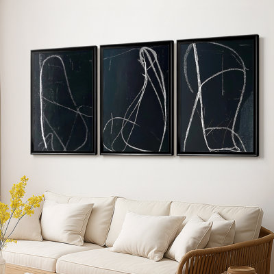 ABSTRACT Series DCxxxxi - Toile tendue avec châssis sur mesure - 3 pièces