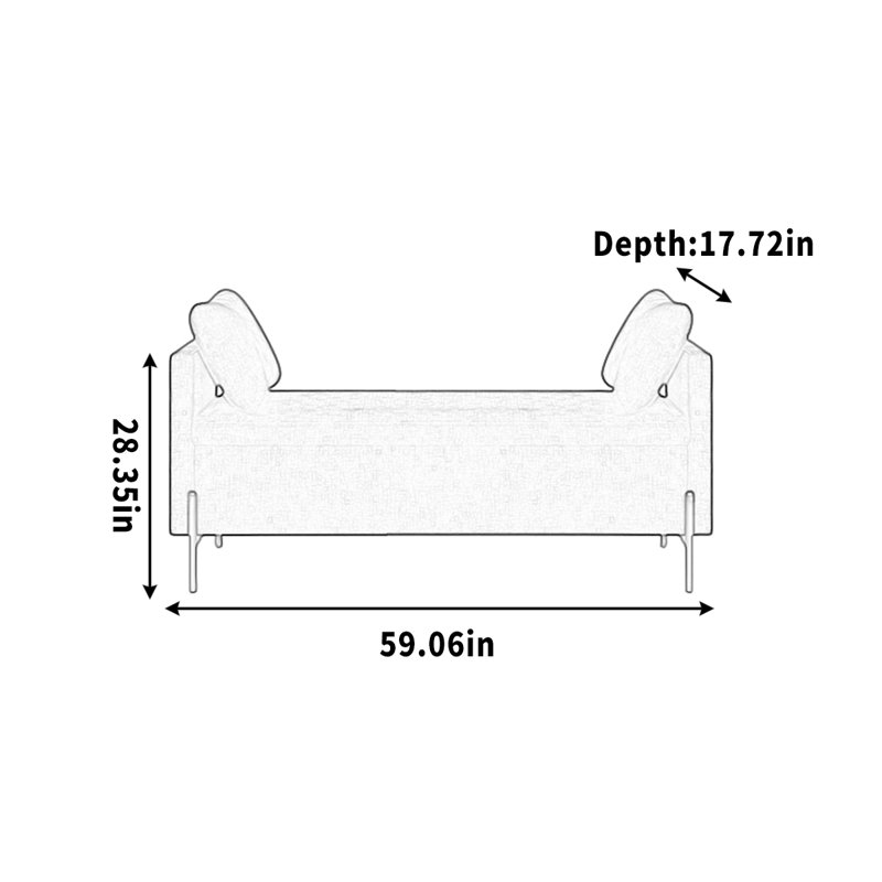 Banc simple en acier inoxydable, H 28,35 po x l 59,06 po x P 17,72 po, Vert