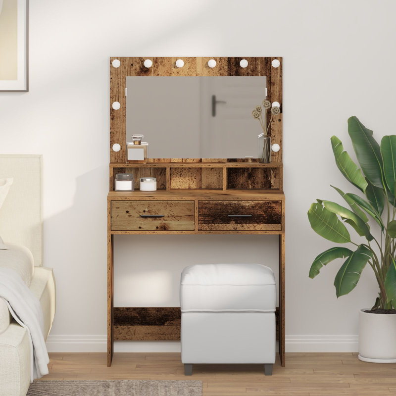 Wood 79 X 41 X 135 Cm Mirror Dressing Table, Old Wood