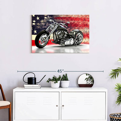 Mehar American Flag And Motorcycle