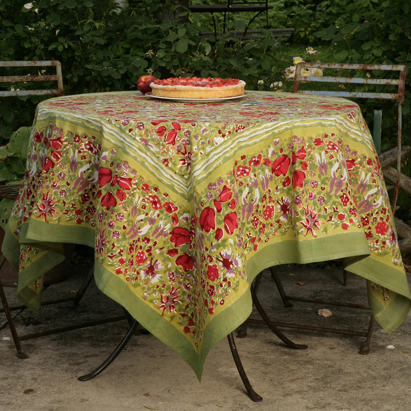 Jardine Tablecloth, 71" W x 71" L, Floral 1