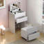 Dressing Table (Makeup Vanity)  - 3 In 1 Vanity Desk (Makeup Vanity) With Open Top Mirror,Small Make Up Makeup Vanity  With Visible Glass Desktop,Compact Makeup Makeup Vanity  With 3 Drawers,, For Bedroom