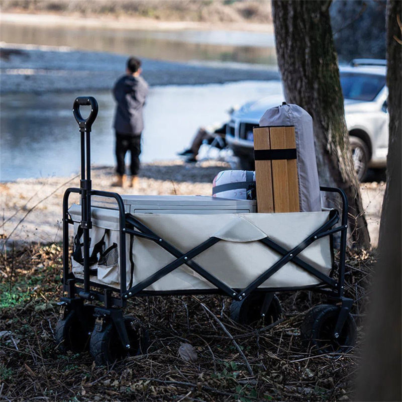 Petite caravane à roulettes pour l'extérieur, Beige