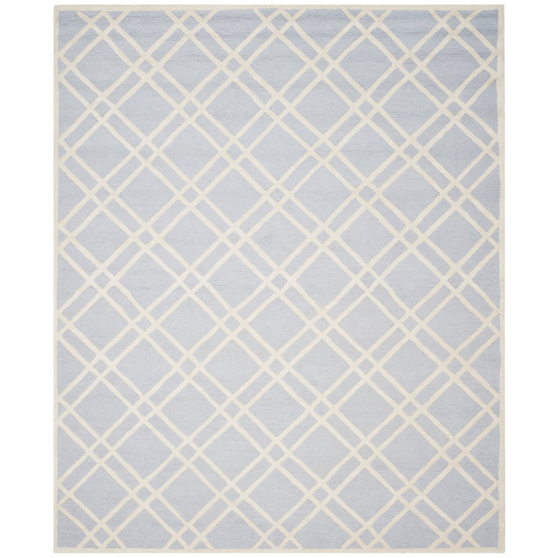 Deedgra Hand Tufted Wool Geometric Rug, Rectangle 8' x 10'