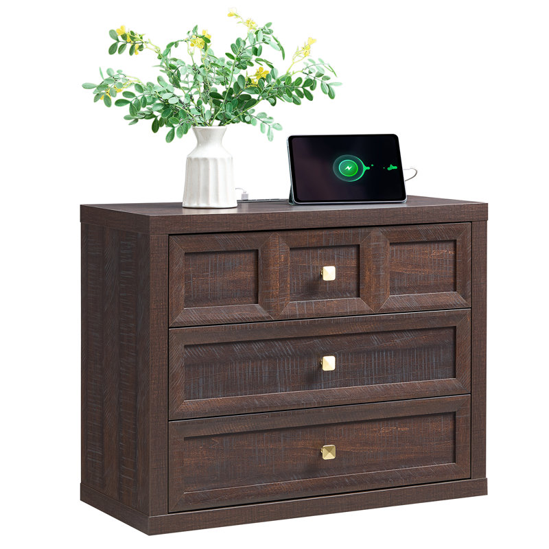 Aastha 30.7'' Nightstand For Bedroom With 3 Drawers, Mid Century Modern Wooden Closet Storage Organizer, White, Set of 2