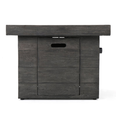 ANCHORAGE Wood Square MGO Fire Pit In Grey - 40,000 BTU, Durable And Stylish Outdoor Heating Solution For Gatherings And Relaxation.