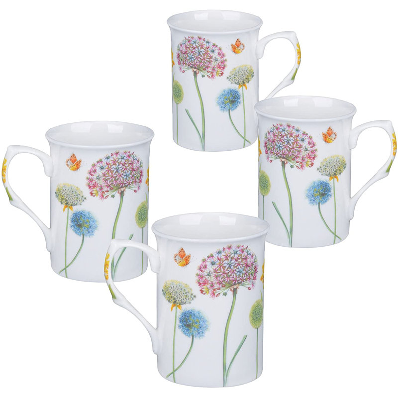 Tasse en porcelaine à motif floral Snowball