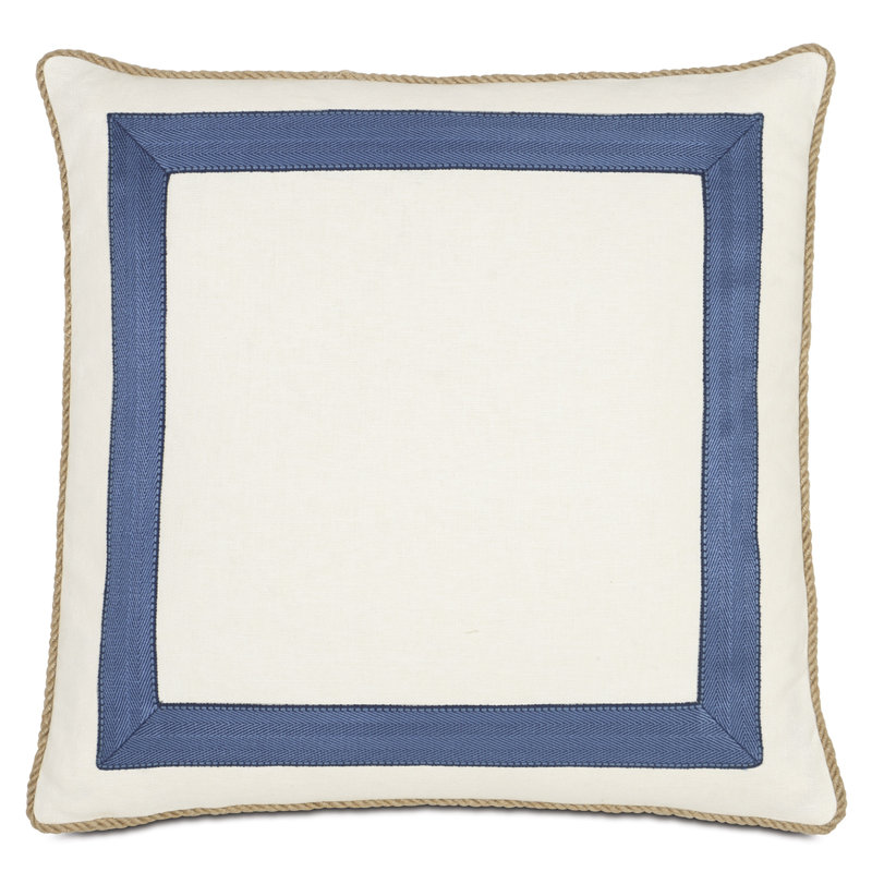 Maritime Appliqued Linen Throw Pillow