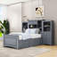 Lit plateforme simple en bois 14 tiroirs avec armoire tout-en-un-97808509