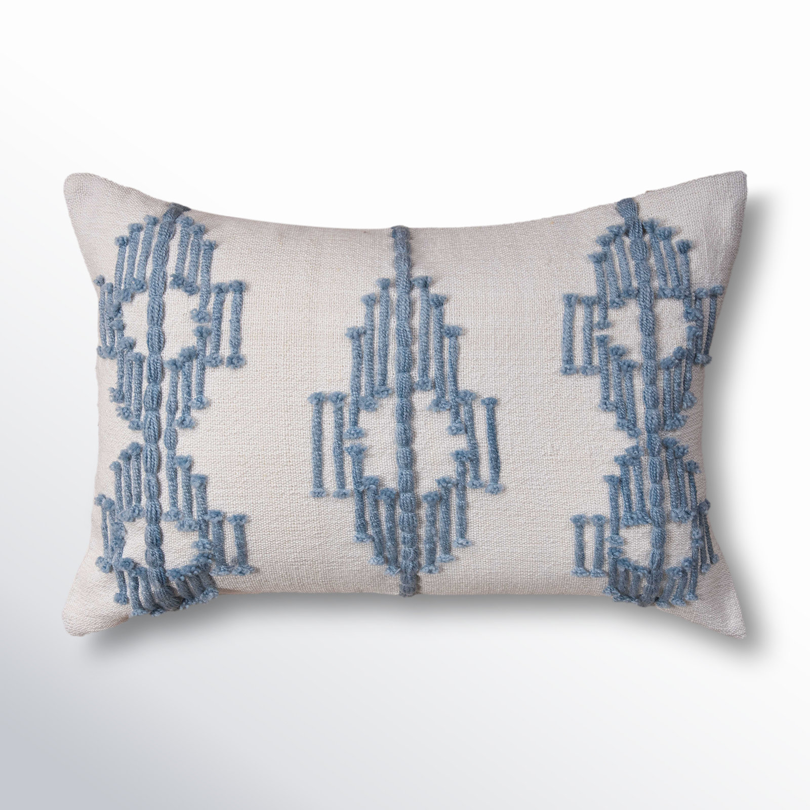 Anetta 20" x 14" Embroidered Throw Pillow