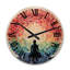Horloge murale en bois massif Oakcrest-1338087252
