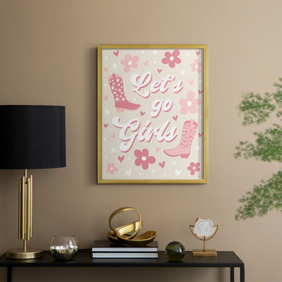 «Let Go Girls», reproduction encadrée - bois massif
