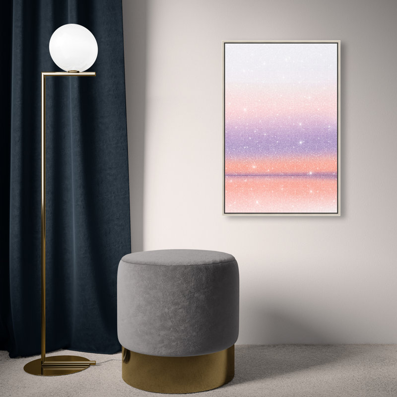 Peach Coastline Print by Oliver Gal, 46"H x 31"W, Silver Floater Frame