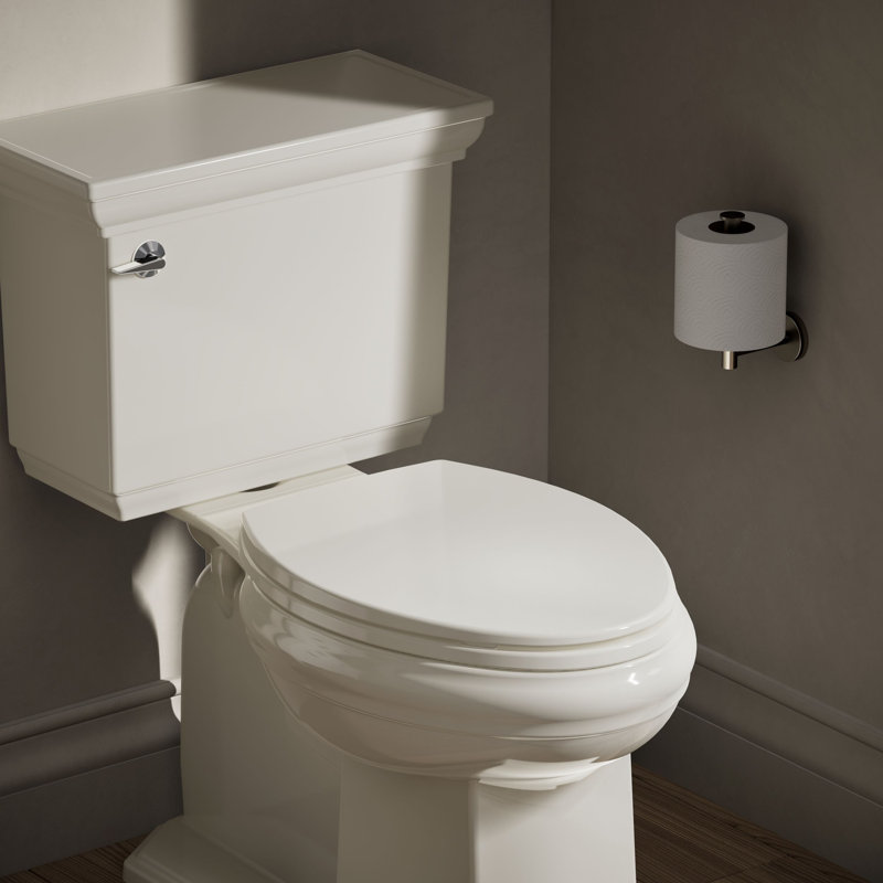 Brevia Toilet Seat with Quick-Release Hinges and Grip-Tight Bumpers, Biscuit, Elongated