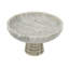 D10x6" Marble Pedestal Bowl With Natural Grey Finish And Ribbed Base