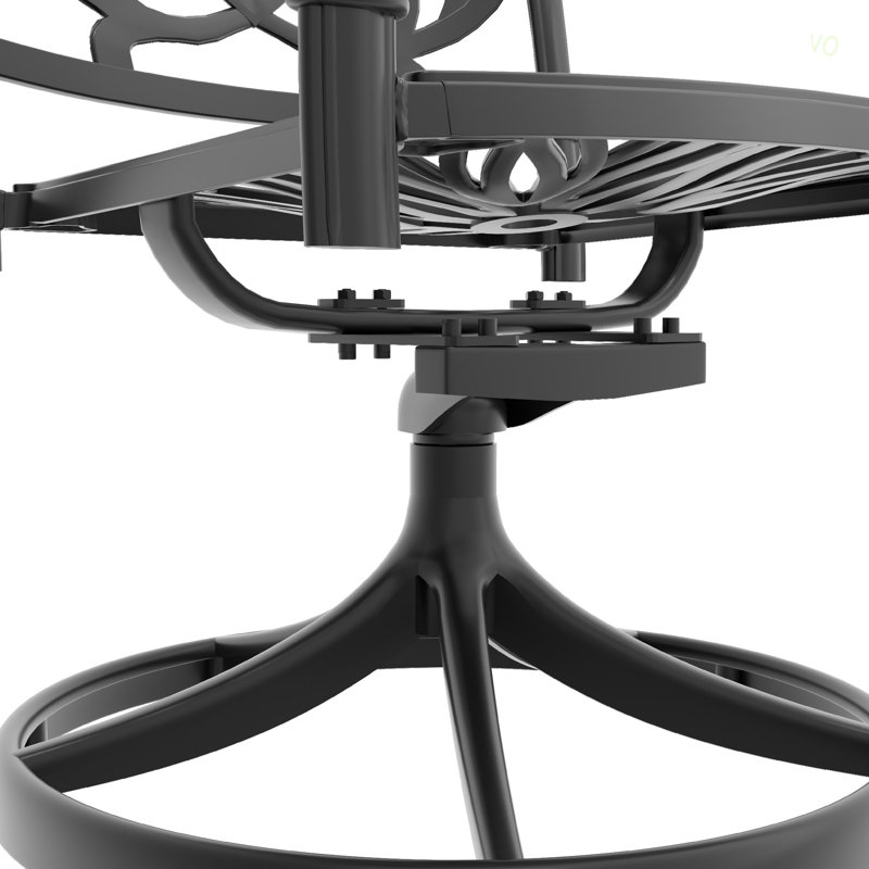 L'ensemble de salle à manger en fonte d'aluminium toutes saisons comprend des chaises pivotantes et une table, 2
