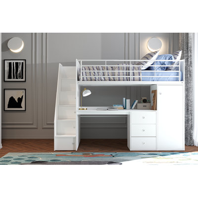 Alfreda Storage Kids Bed with Desk