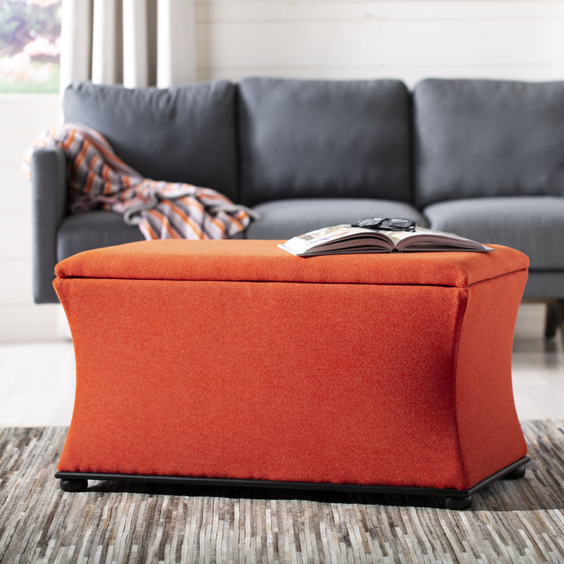 Banc de rangement rembourré Maiden, Orange