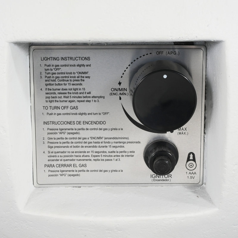 Foyer réglable au propane et oxyde de magnésium avec flamme réglable de 40000 BTU