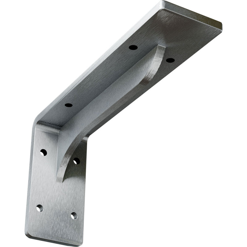 2"W x 8"D x 4 1/4"H Embrey Steel Bracket, Unfinished, Unfinished Steel, 4.25" H x 2" W x 8" D