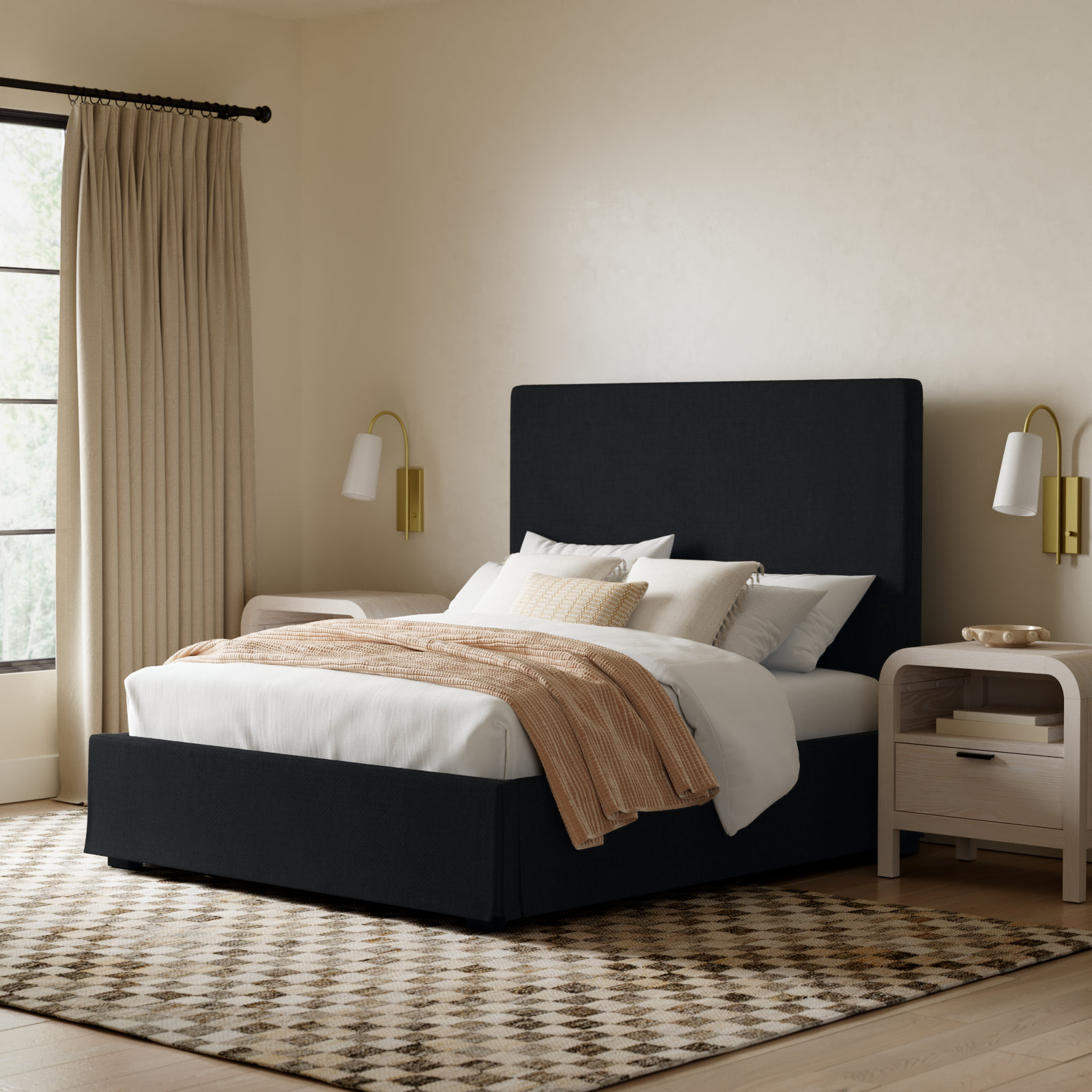 Daliya Wingback Bed, California King, Iron