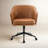Mid-century Modern Home Office Chair, Faux Leather Upholstered Swivel Desk Chair, Thick Cushion Task Chair with Armrest, Height Adjustable Office Chair With Ball Caster & Tilt Back, Brown-771111467