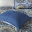 Courtepointe très grand / très grand bleu - médaillon floral, coussins brodés, matériau de microfibre 6 pièces, très grand lit, avec grands médaillons, 100%-117361762-117361761