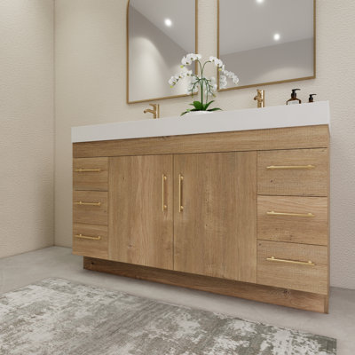 60" Double Bathroom Vanity Set