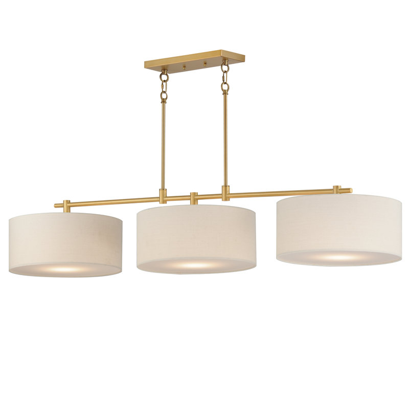 Eronim 3 - Light Kitchen Island Pendant, Natural Aged Brass, Beige