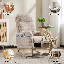 Chaise berçante rembourrée avec dossier haut et poche latérale Teddy-37369416