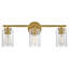 3-Light Bath Vanity Fixture with Clear Ribbed Glass-1208007041