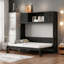 Grand lit escamotable avec armoires de rangement, lit escamotable mural, lit pliant rustique en bois, noir-1408604501-1556816246