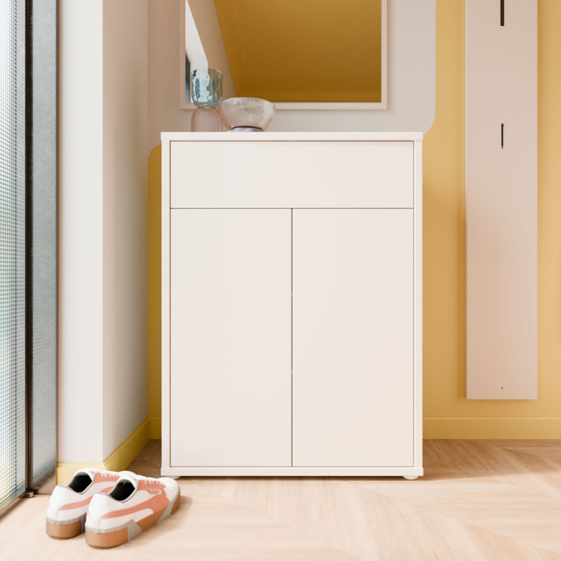 Saabir 9 Pair Shoe Storage Cabinet, White