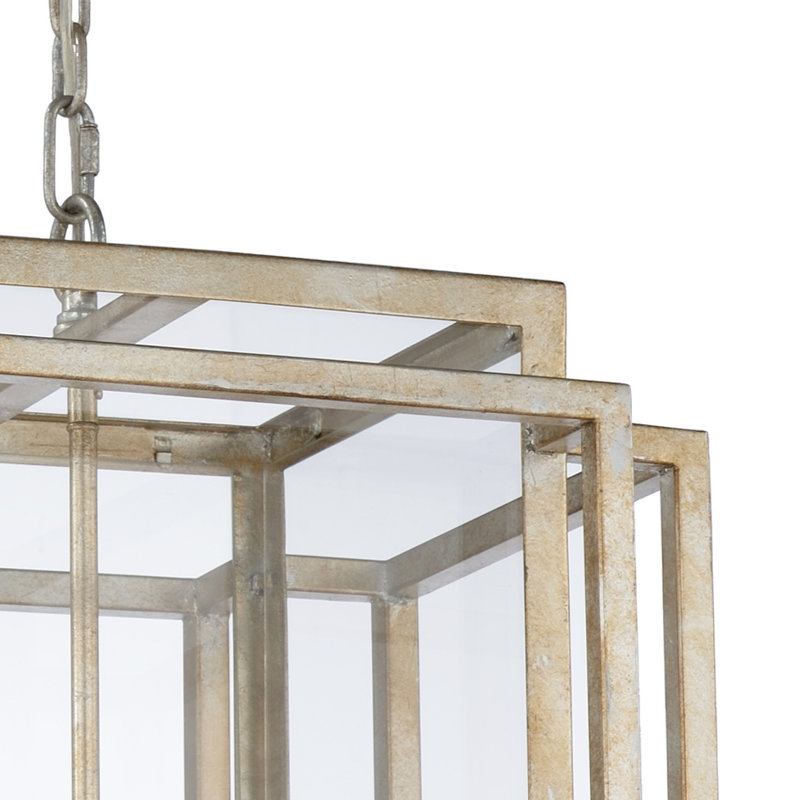 Amherst 4 - Light Chandelier, Antique Silver Leaf