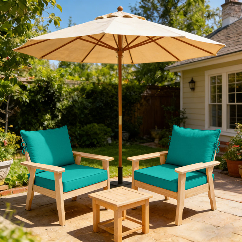 Fade Resistant Outdoor Chair Cushions Set Of 2, Deep Seat Patio Cushions 22 X 22 With Removable Cover, 28D High Resilience Foam Replacement Outdoor Seat Cushions With For Sofa, Adirondack Chair, Sectional,Turquoise