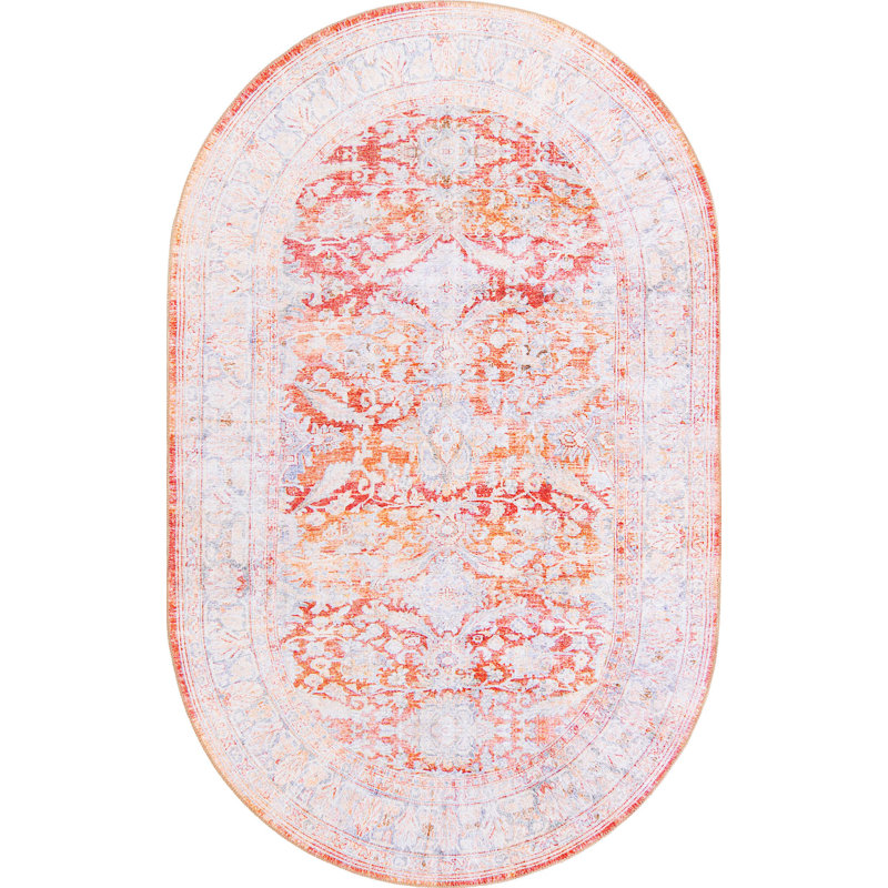 Mcclamma Chenille Oriental Indoor Rug, Oval 5' x 8'