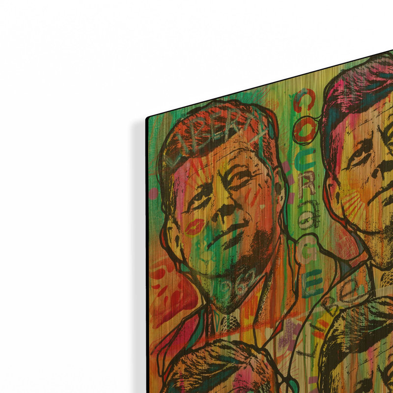 « JFK 4 up » de Dean Russo, tableau mural en métal doré, 40,6 x 61 cm, 16"x24"