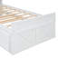 Lit simple en bois avec tête de lit avec prises de courant, lit extensible avec lit gigogne simple avec trois tiroirs de rangement, blanc