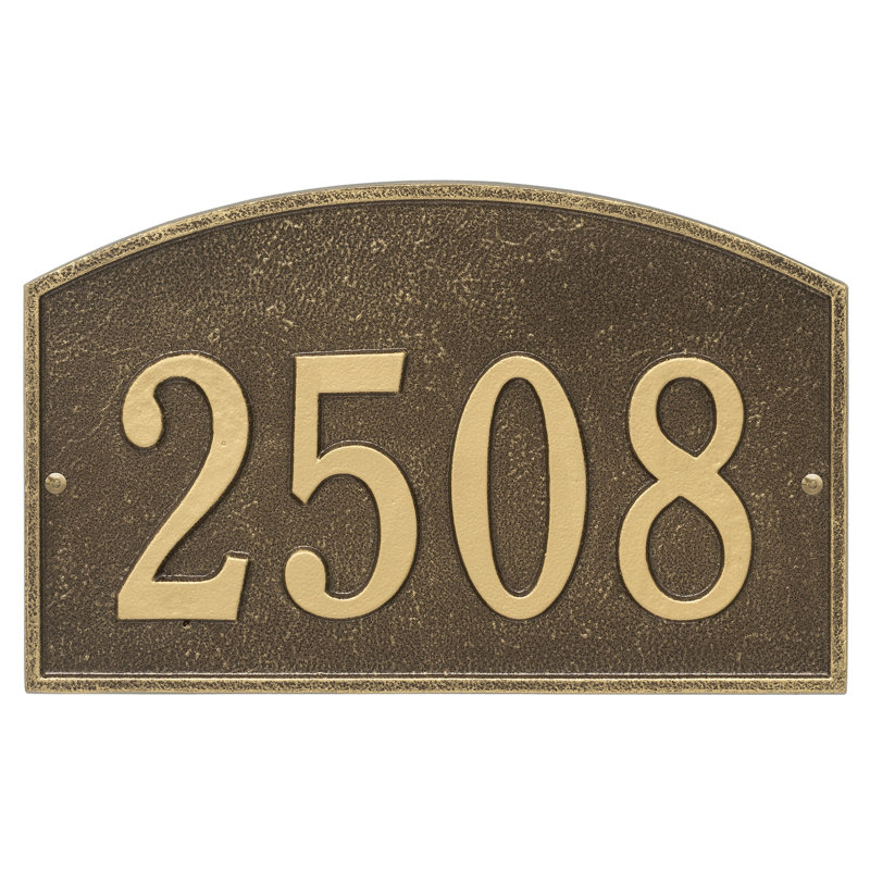 Legacy 1-Line Wall Address Plaque, Antique Brass, Yes