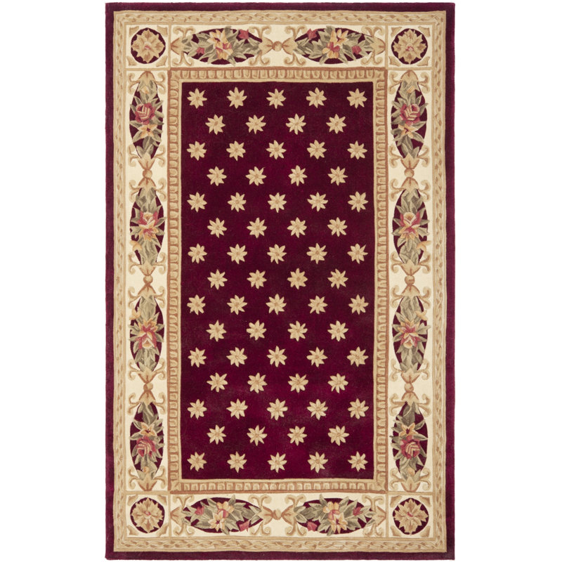 Lenora Hand Tufted Wool Pile Floral Rug, Rectangle 9' x 12'