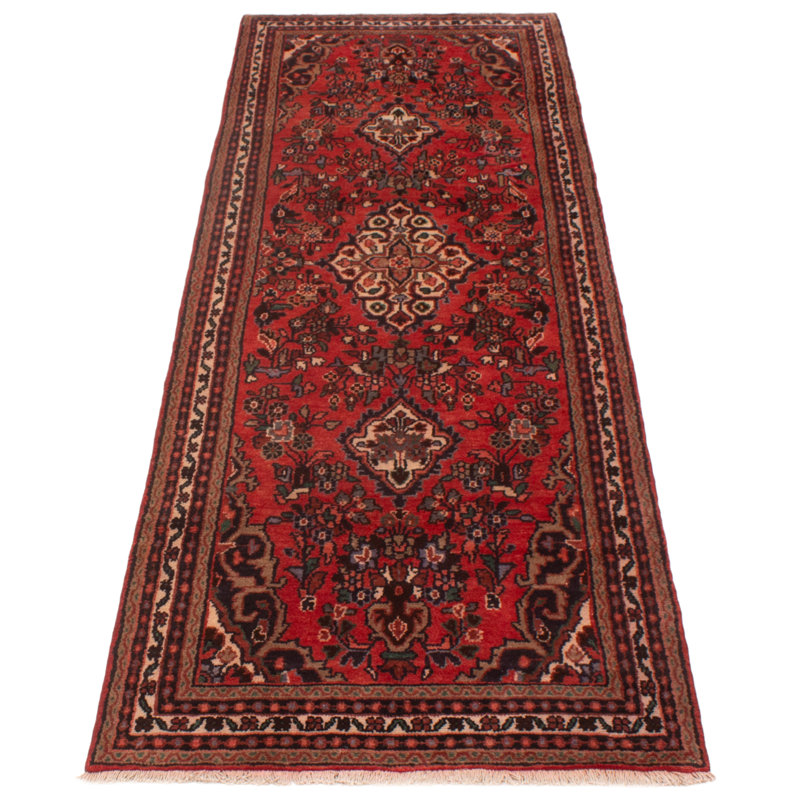 Tapis de couloir unique en laine de style années 1990 3 pi 9 po x 11 pi Hemali