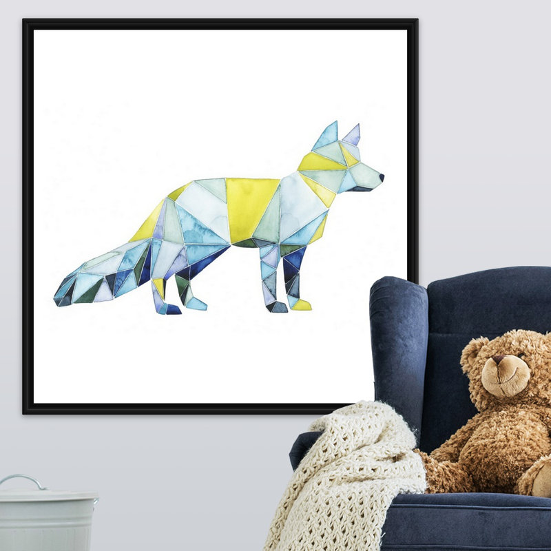 Art sur toile Cartaya Geo Animal IV, H 30 po x l 30 po x P 1,75 po, Cadre flottant noir