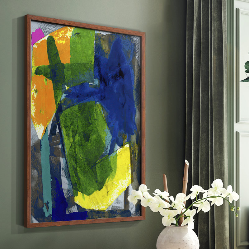 Brights Strokes I, reproduction encadrée - bois massif, Brun, H 28 po x l 22 po