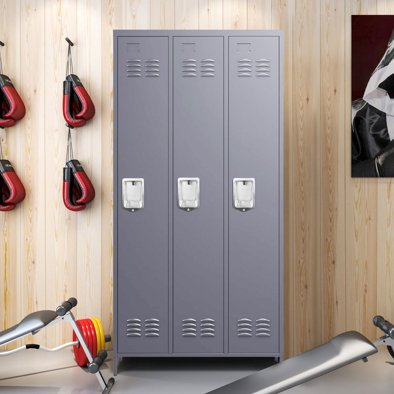 Metal 1 - Tier 90cm School Locker with Key, Grey