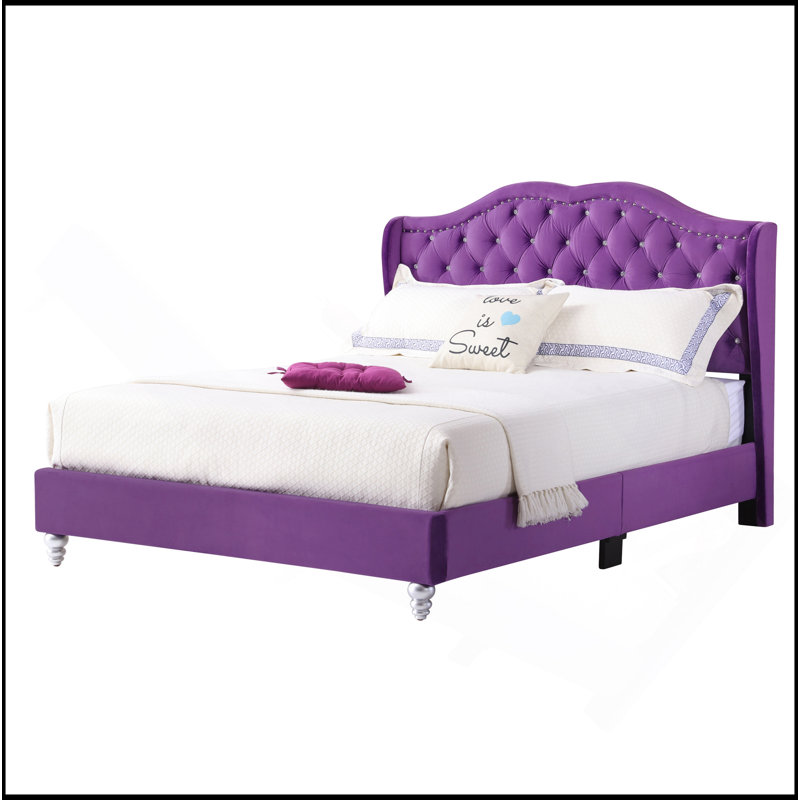 Lit tapissier élégant mauve transitionnel