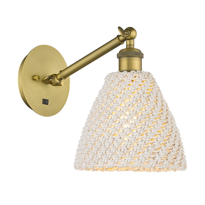 Applique murale 1 lumière Barberio, Crème / laiton brossé