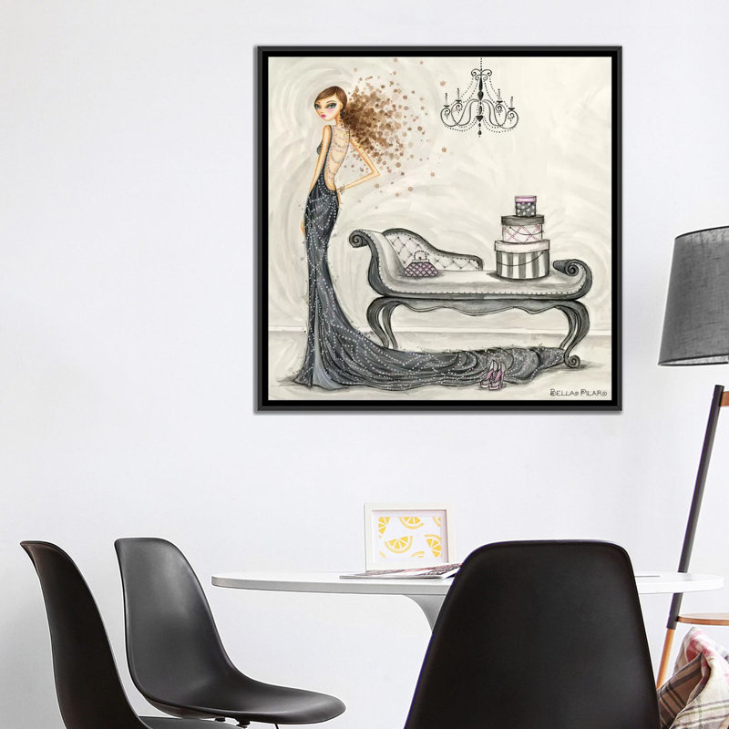 « fabuleuse fabiana », impression sur toile, H 26 po x l 26 po x P 1,5 po, Toile avec cadre noir, Pas de tapis