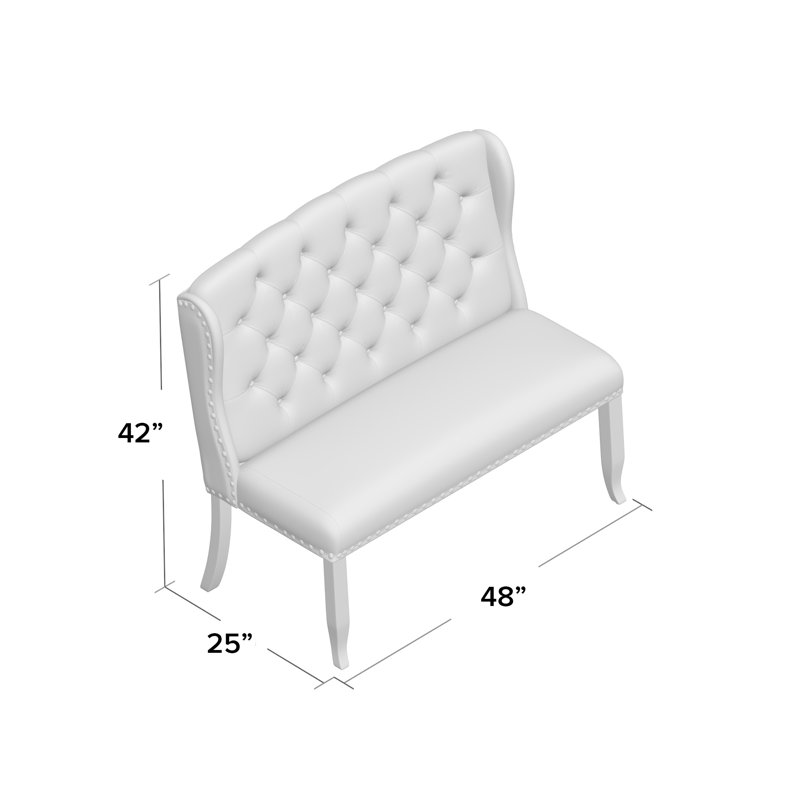 Banc rembourré Aileen, Mélange de polyester beige, Mélange de polyester